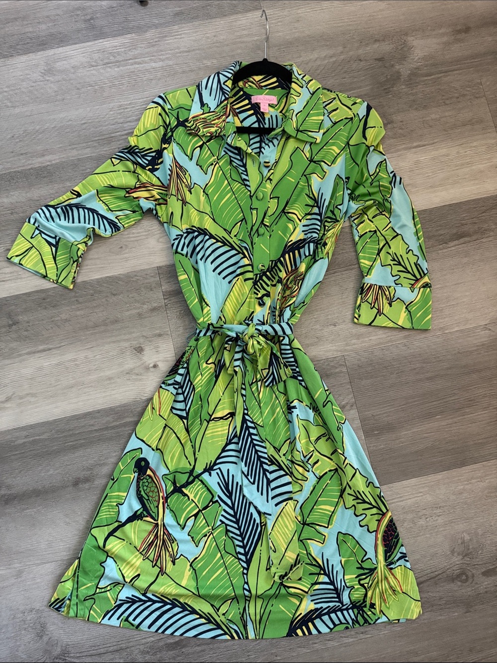 🌸 Lilly Pulitzer 100% Silk Shirt Dress - Picture 4 of 5